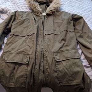 Forever 21 jacket with faux fur hood